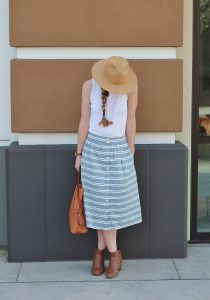 Striped Midi Skirt