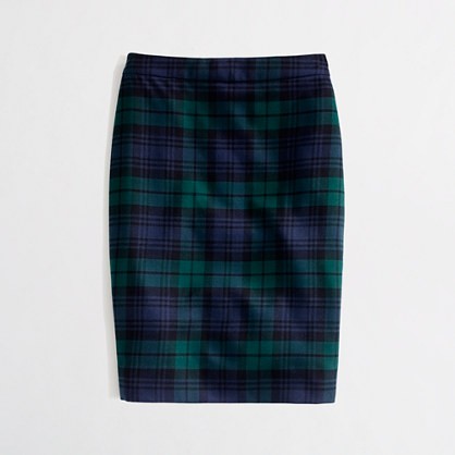 factory pencil skirt in black watch plaid | j.crew factory | $62.50
