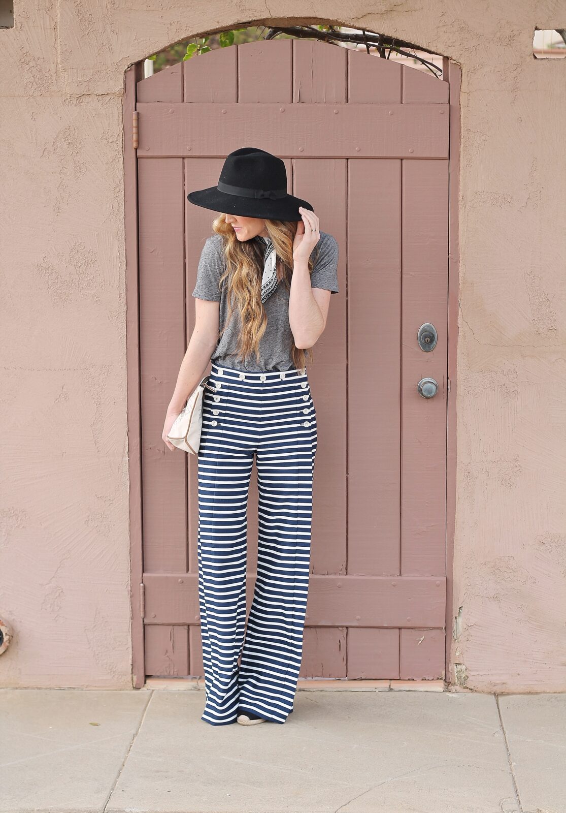 striped sailor pants || weekend casual