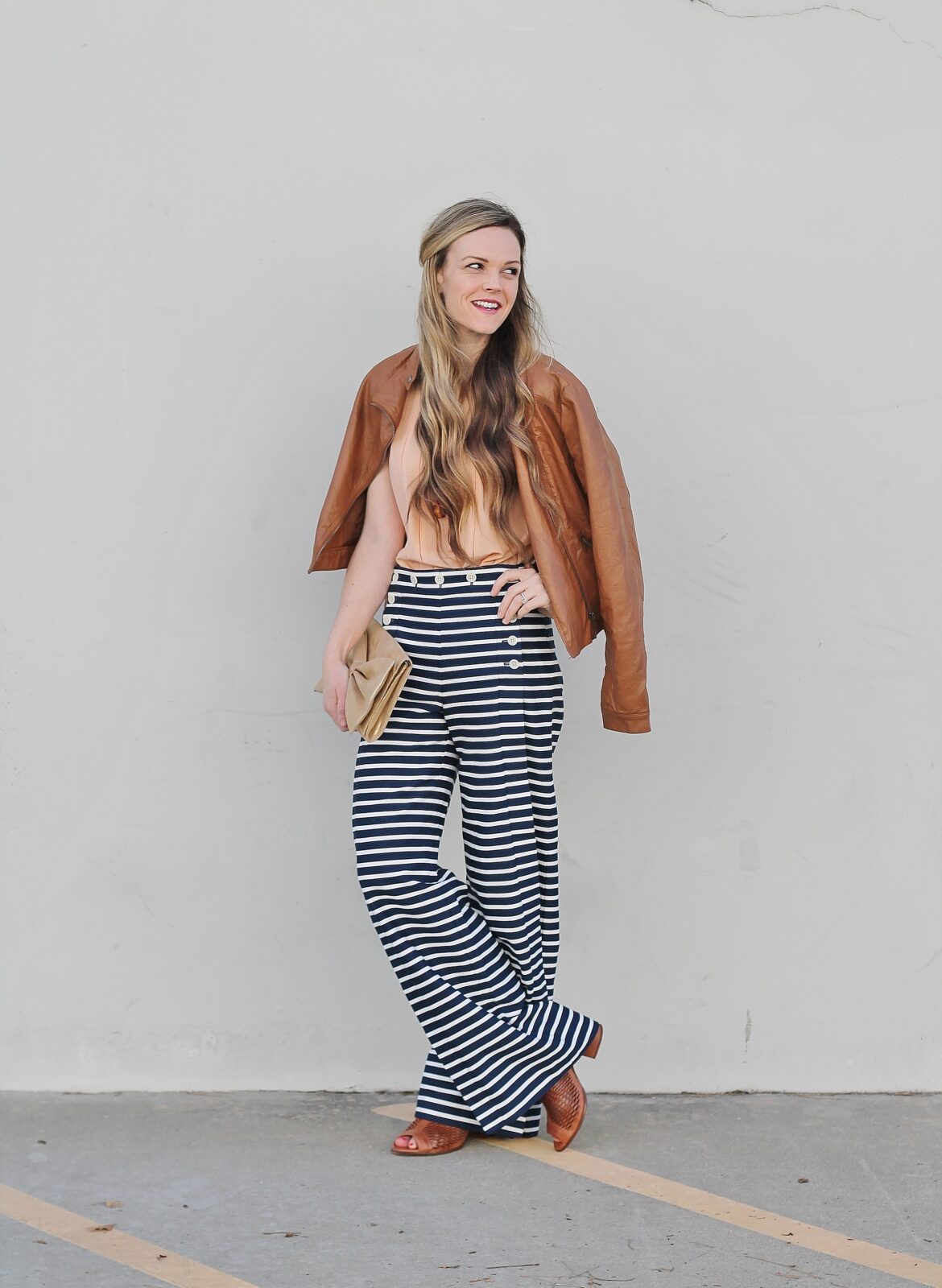 striped sailor pants || date night ready